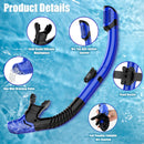 Juego de 2 Máscaras de Buceo para Adultos, con Tubo de Snorkel Seco, Lentes de Cristal Templado Antivaho, Negro y Azul