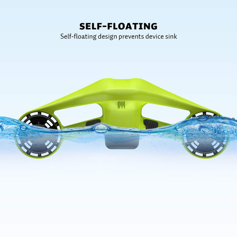 Asiwo Patinete Subacuático Eléctrico con Motores Duales, Soporte para Cámara, para Buceo y Natación, Verde