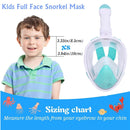 Wsobue Máscara de Snorkel de Cara Completa, Antivaho y Antifugas, para Niños de 5 a 14 Años, Verde, Talla XS
