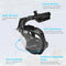 AOOSA Máscara Snorkel Cara Completa 180°, Tubo Seco, Antivaho, Soporte de Cámara, Negra S/M
