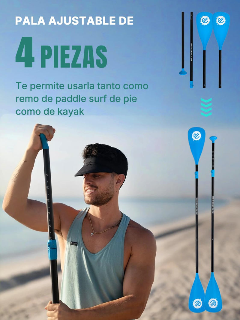 Niphean Tabla de Paddle Surf Hinchable Extra Grande, para 2-3 Personas, Kit Completo para Principiantes, para Familia y Adultos