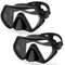 Juego de 2 Máscaras de Buceo para Adultos, con Tubo de Snorkel Seco, Lentes de Cristal Templado Antivaho, Negro y Azul