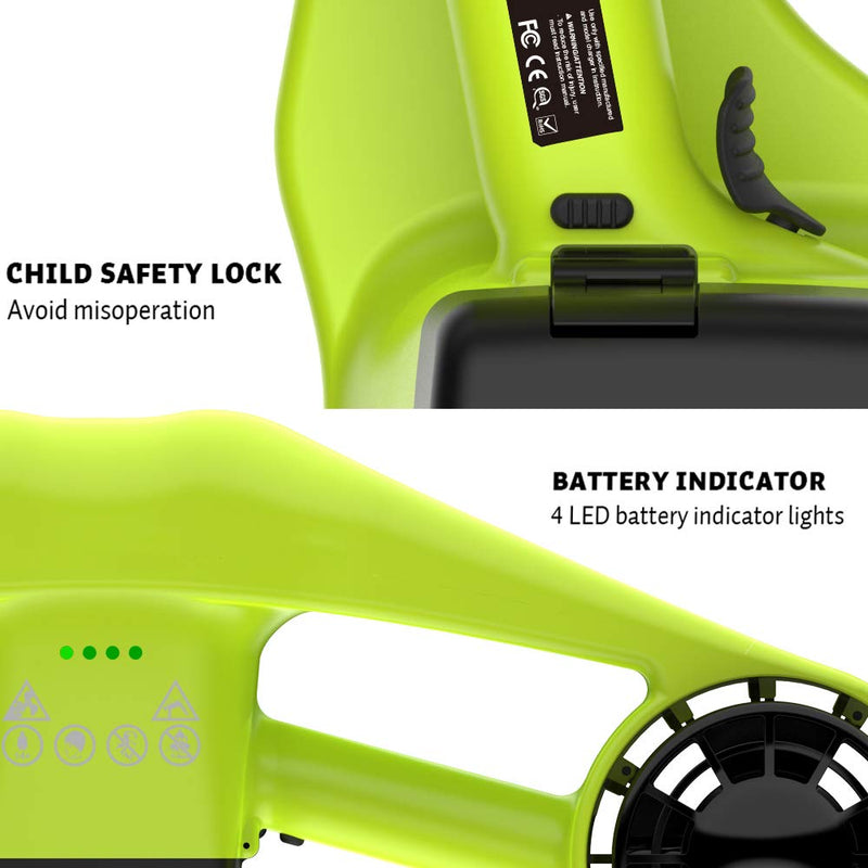 Asiwo Patinete Subacuático Eléctrico con Motores Duales, Soporte para Cámara, para Buceo y Natación, Verde