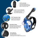 Jwintee Máscara de Snorkel de Cara Completa, Visión Panorámica 180°, con Respiración Segura, para Niños y Jóvenes