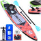 Tabla de Paddle Surf Hinchable (SUP), con Asiento Kayak y Doble Remo Ajustable, 330x76x15 cm, hasta 150 kg, Roja