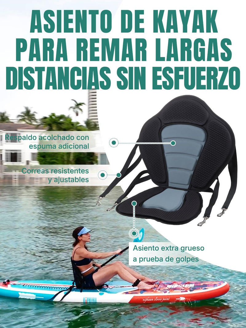 Niphean Tabla de Paddle Surf Hinchable (SUP) para 2 Personas, con Asiento, Kit Completo, 320 cm, hasta 200 kg