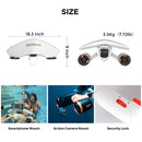 Sublue WhiteShark Mix Pro Patinete Subacuático con Motores Duales, Soporte de Cámara, para Niños y Adultos, Blanco