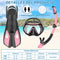 IEEILULU Set de Snorkel para Adultos, con Gafas de Buceo, Tubo Semiseco y Aletas Ajustables, S/M, Rosa