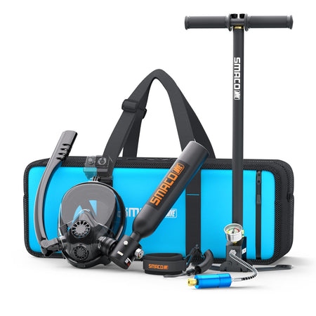 SMACO S300Plus Mini Botella de Buceo Portátil, Recargable, con Máscara, 0.5 Litros