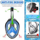 Jwintee Máscara de Snorkel de Cara Completa, Visión Panorámica 180°, con Respiración Segura, para Niños y Jóvenes