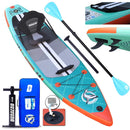Tabla de Paddle Surf Hinchable (SUP), con Asiento de Kayak y Doble Remo, Kit Completo, 330x76x15 cm, hasta 150 kg, Verde Menta