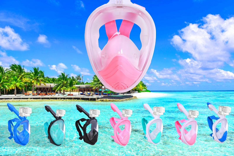Wsobue Máscara de Snorkel de Cara Completa, Antivaho y Antifugas, para Niños de 5 a 14 Años, Verde, Talla XS