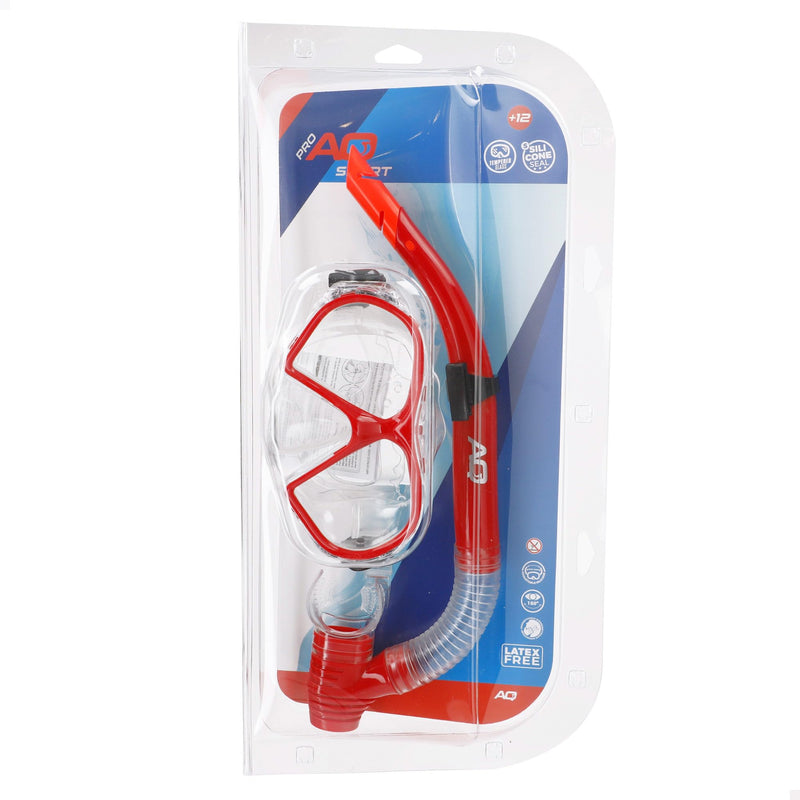 AKTIVE Aqua Sport Gafas de Buceo con Tubo Flexible para Adultos, Lentes de Cristal Templado, Sello de Silicona, Libre de Látex, Fácil Ajuste, Modelo 54249