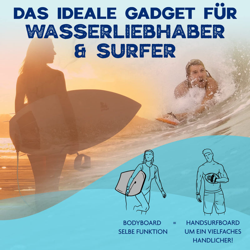 Woodsandwaves Tabla de Surf de Mano (Handplane), de Madera Dura a Prueba de Roturas, con Bolsa, para Principiantes y Profesionales