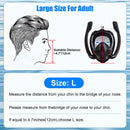 Máscara de Snorkel de Cara Completa para Adultos, con Doble Tubo, Visión 180º, Antivaho y Soporte para Cámara