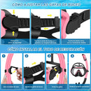 IEEILULU Set de Snorkel para Adultos, con Gafas de Buceo, Tubo Semiseco y Aletas Ajustables, S/M, Rosa