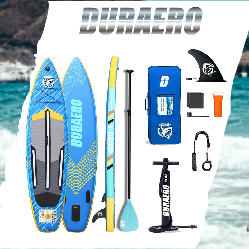 DURAERO Tabla de Paddle Surf Hinchable (SUP), con Soporte para Cámara, Kit Completo, 330x76x15 cm, hasta 150 kg