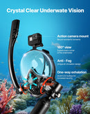 VEVOR Tanque de Buceo Portátil 0.5 L, para 5-10 Minutos Bajo el Agua, Profundidad 10 m, con Máscara de Snorkel, 73x365 mm