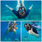AOOSA Máscara Snorkel Cara Completa 180°, Tubo Seco, Antivaho, Soporte de Cámara, Negra S/M