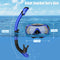Juego de 2 Máscaras de Buceo para Adultos, con Tubo de Snorkel Seco, Lentes de Cristal Templado Antivaho, Negro y Azul