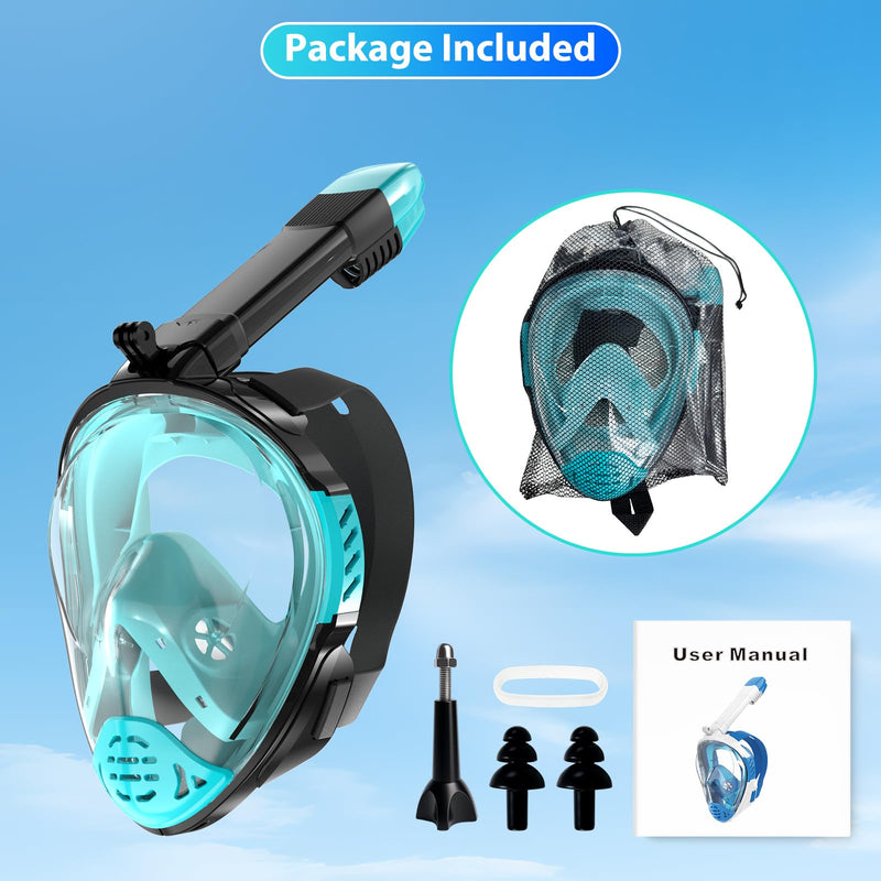 Máscara de Snorkel de Cara Completa para Adultos, con Visión Panorámica 180°