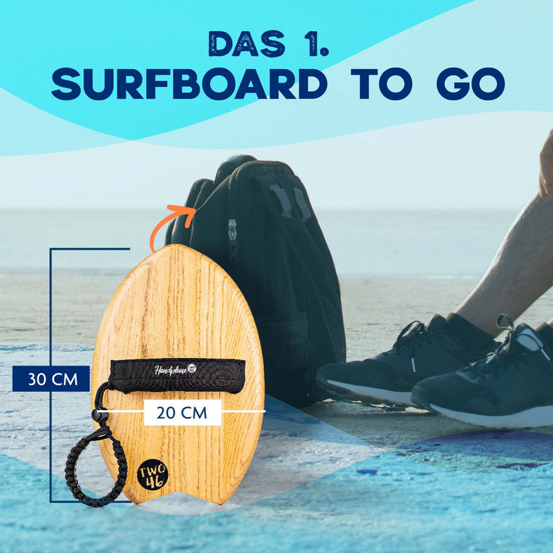 Woodsandwaves Tabla de Surf de Mano (Handplane), de Madera Dura a Prueba de Roturas, con Bolsa, para Principiantes y Profesionales