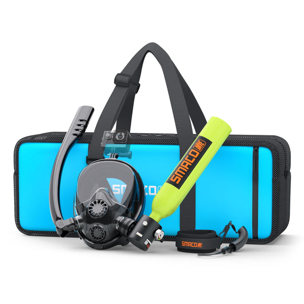SMACO S300Plus Mini Tanque de Buceo Portátil, Recargable, 0.5 Litros, con Máscara