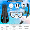 IEEILULU Kit de Snorkel para Adultos (7 Piezas), Máscara Antivaho, Aletas Ajustables, con Bolsa, Negro, Talla S/M