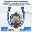 Máscara de Snorkel de Cara Completa para Adultos, con Doble Tubo, Visión 180º, Antivaho y Soporte para Cámara