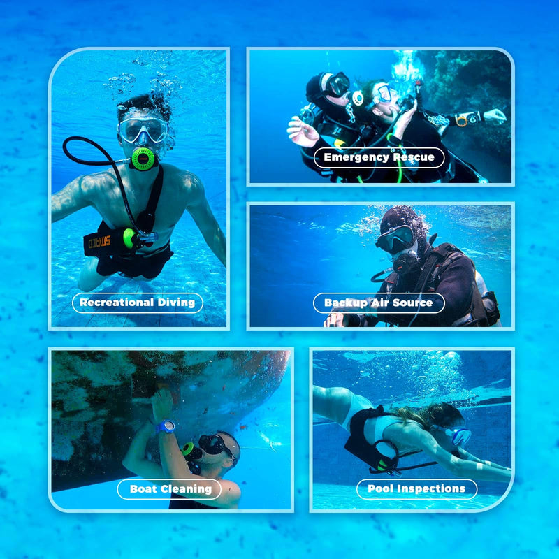 SMACO Mini Tanque de Buceo Portátil, 1 Litro, 15-20 Minutos de Autonomía