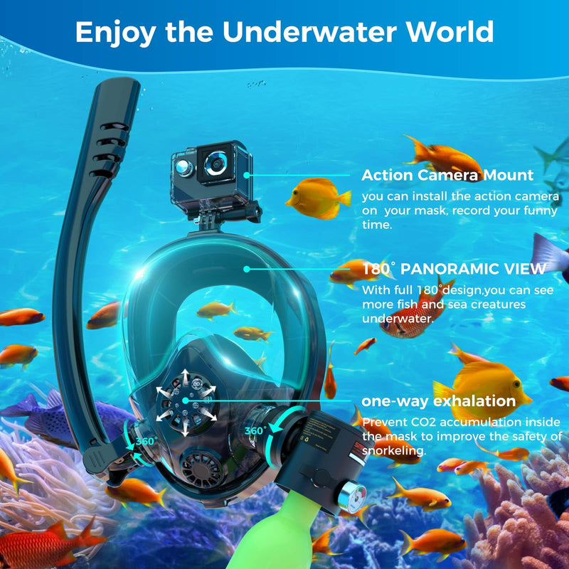 SMACO S300Plus Mini Botella de Buceo Portátil, Recargable, con Máscara, 0.5 Litros