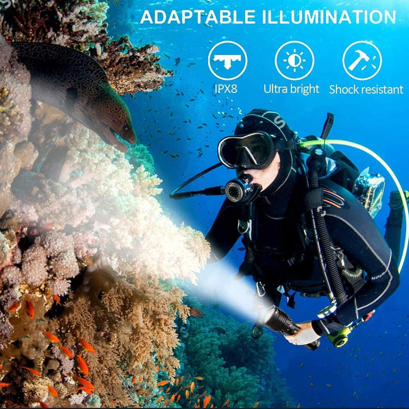 Wurkkos DL30 Linterna de Buceo LED, 3600 Lúmenes, IPX8, Blanco Neutro, 5000mAh