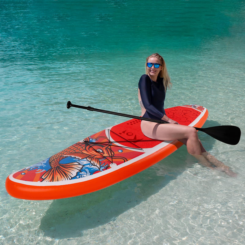 FunWater Tabla de Paddle Surf Hinchable (SUP), Kit Completo con Remo Ajustable, Bomba, Mochila y 3 Aletas