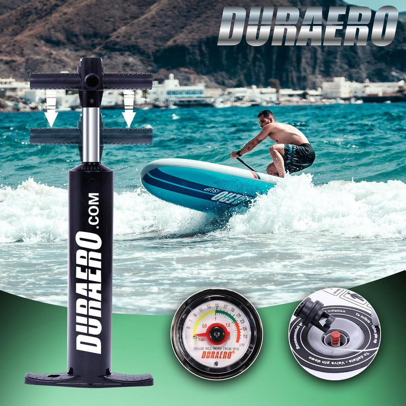 Tabla de Paddle Surf Hinchable (SUP), con Asiento de Kayak y Doble Remo, Kit Completo, 330x76x15 cm, hasta 150 kg, Verde Menta