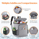Lifewit Mochila Nevera Térmica 26L (34 Latas), Portátil para Playa, Camping y Picnic, Gris
