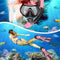IEEILULU Set de Snorkel para Adultos, con Gafas de Buceo, Tubo Semiseco y Aletas Ajustables, S/M, Rosa