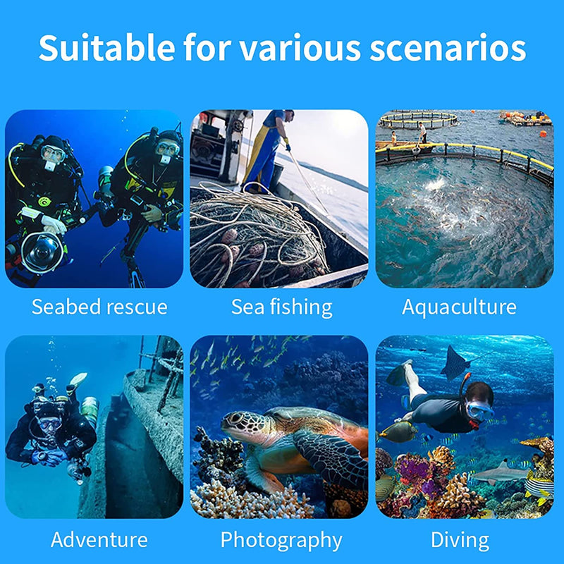 DGLUYUDV Sistema de Buceo Portátil Recargable, 3 Horas de Autonomía, Manguera de 39 pies, para Buceo y Pesca