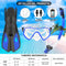 IEEILULU Kit de Snorkel para Adultos (7 Piezas), Máscara Antivaho, Aletas Ajustables, con Bolsa, Azul, Talla S/M